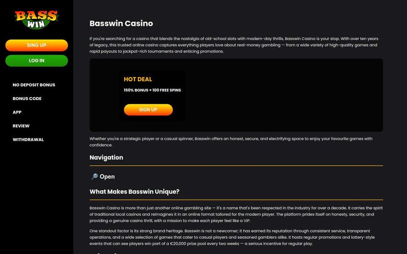 Discovering Basswin Casino: A Comprehensive Review of UK's Online Gaming Discovering Basswin Casino: A Comprehensive Review of UK's Online Gaming